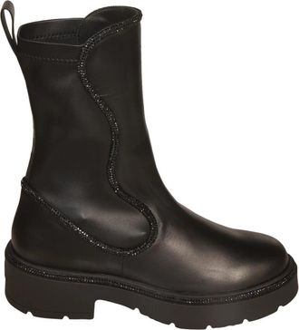 Rene Caovilla Boots Black - Dames - Enkellaarsjes - Zwart - 39 EU - Schoenen