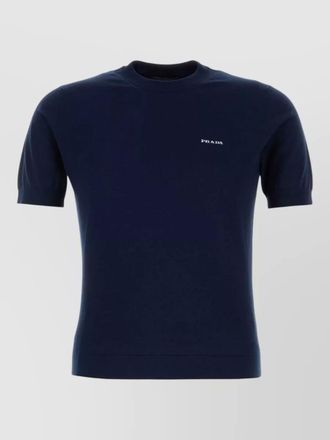 Prada cotton crew neck short sleeve sweater