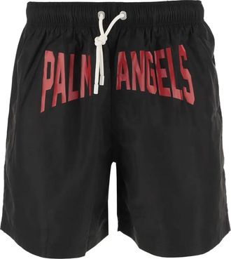 Palm Angels Zwembroek met logoprint - Zwart