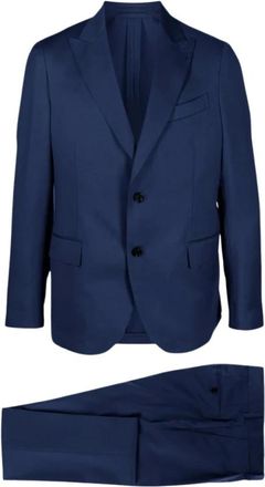 Lardini Kostuums, Heren, Blauw, M, Wol, Single Breasted Suits