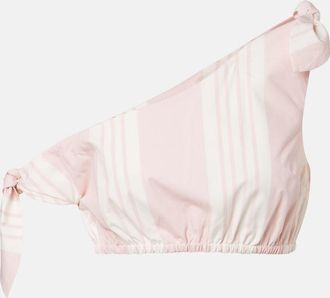 Poss&eacute; Rosie asymmetric striped cotton crop top