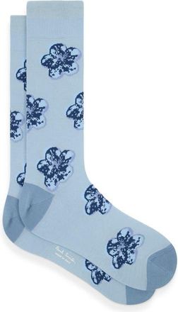 Paul Smith Zine Floral Dress Socks in Turquoise at Nordstrom