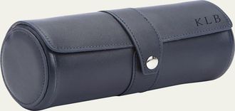 Royce Leather Monogrammed Leather Travel Watch Roll