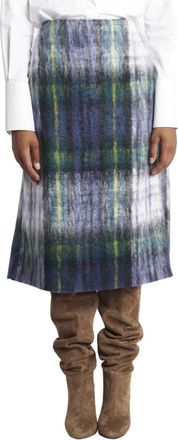 Sofie D'Hoore Mohair Rok van Sofie DHoore - Dames - Midirokken - Blauw - XS - Wol - Rokken