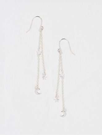 Fat Face FatFace Silver Tone Star Chain Earrings