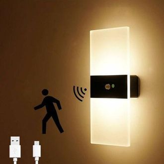 OEM Aplique De Pared Led Con Sensor, Recargable Por Usb, Aplique De Pared Led Inal&aacute;mbrico Alimentado Por Bater&iacute;a Con Detector De Movimiento, Apliques De P