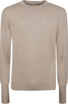 Ballantyne Plain Stitch Sweater - Heren - Cashmere truien - Beige - XL - Kasjmier - Truien & Vesten