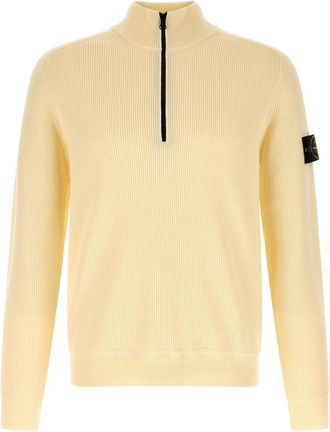 Stone Island Beige Ribbed Cotton Sweater