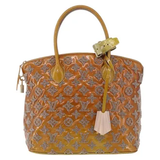 Louis Vuitton Fascination Lockit Patent Lambskin Brown Pearl Handbag (Pre-Owned)