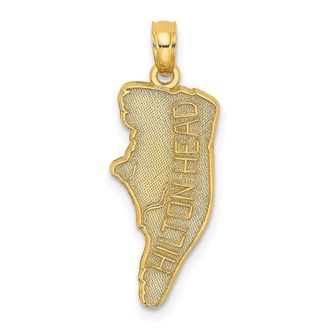 Diamond2Deal 14k Yellow Gold HILTON HEAD Map Charm