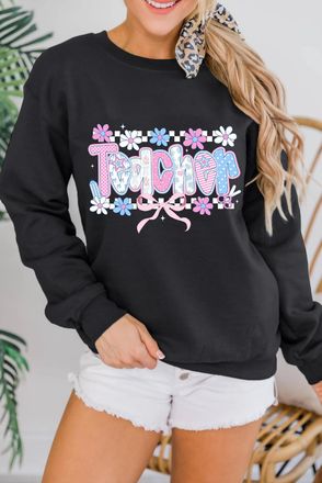 Azura Exchange Leraren Graphic Print Sweatshirt