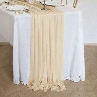 No Brand Dos Caminos De Mesa De Gasa, Decoraci&oacute;n De Mesa De Boda Estilo Bohemio, 75x300 Cm - Color Champ&aacute;n