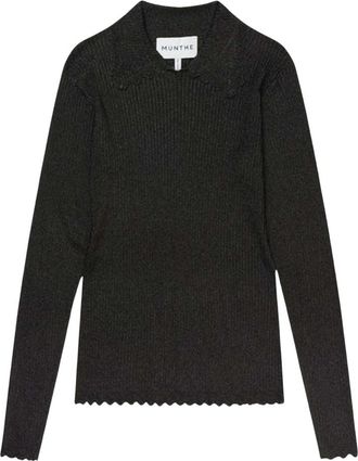 Munthe Zwarte Truien - Dames - Ronde hals truien - Zwart - XL - Truien & Vesten