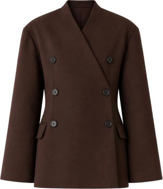 Meimeij Giacca doppiopetto foderata con tasche anteriori - - Jackets - Donna - Marrone - M