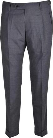 Berwich Wolmix Stretchbroek - Heren - Nette broeken - Grijs - S - Wol - Broeken