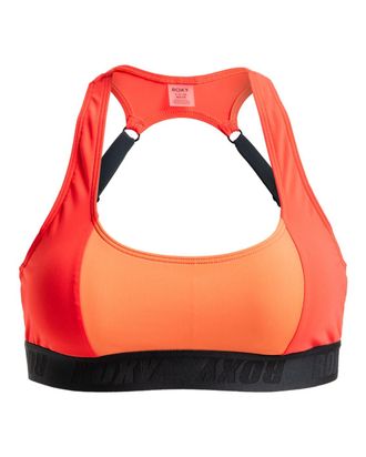 Roxy Triangel-Bikini-Top ROXY Roxy Active Colorblock, Damen, Gr. XXL, Cup B, rot (poppy rot), Obermaterial: 75% Nylon, 25% Elasthan;, Bikini-Oberteile Tria