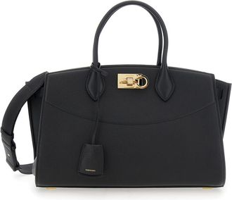 Ferragamo Black Studio Soft Tote