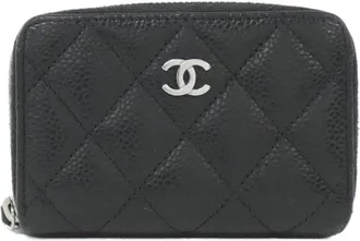 Chanel Black Grained Calfskin Coin Purse/Coin Case (Pre-Owned)