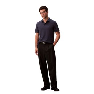 Calvin Klein Heren Pima Katoenen Poloshirt met Korte Mouwen (Inkt)