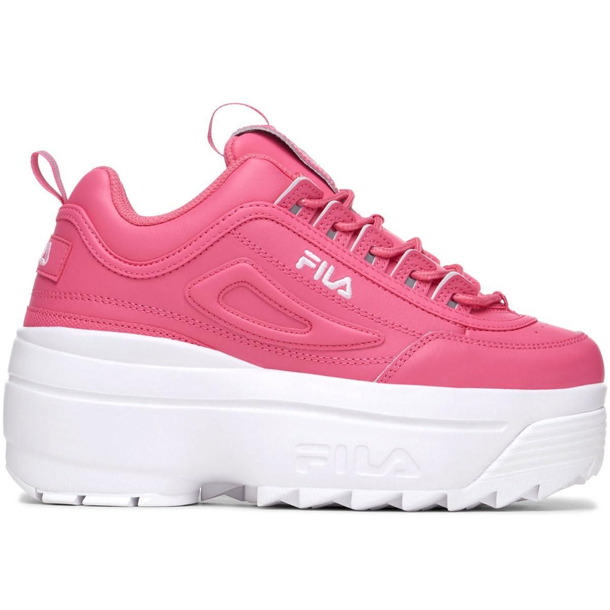 Pink high top filas best sale