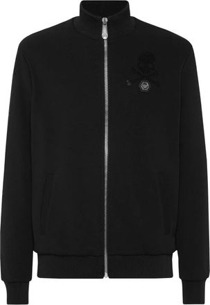 Philipp Plein Jacket Scheleton Strass - Heren - Vesten met rits - Zwart - S - Katoen - Hoodies & sweatvesten