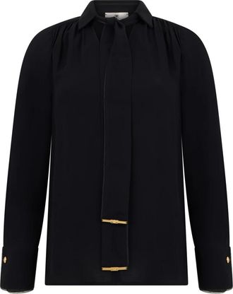 Elisabetta Franchi Viscose Blouse - Dames - Blouses - Zwart - XS - Overhemden