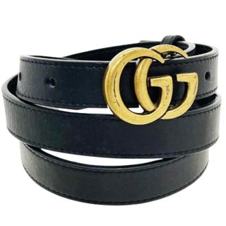 Gucci Pre-owned Leather belts - female - Gucci Vintage - Vintage Belts - Black - ONE SIZE - Pre-owned