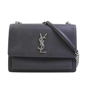 Saint Laurent Pre-owned Vintage Schoudertas - Dames - Pre-owned - Grijs - Maat: ONE Size Leer