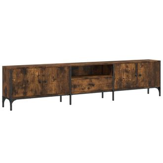 vidaXL Vidaxl - Mueble De Tv Caj&oacute;n Madera Ingenier&iacute;a Roble Ahumado 200x25x44 Cm
