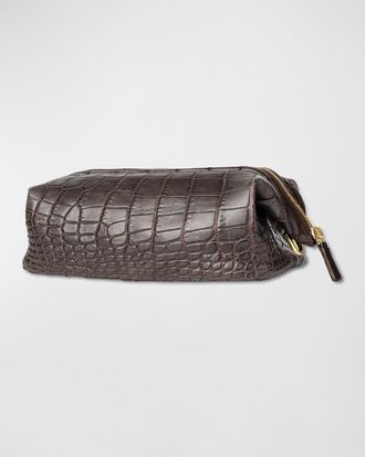 Abas Men & apos;s Alligator Travel Toiletry Bag