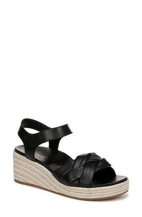 Vionic Saratoga Wedge Espadrille Sandal in Black at Nordstrom Rack, Size 6
