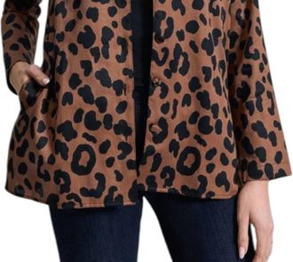 Foxcroft Carolina Jacket In Macchiato/black Cheetah