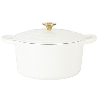 Crock-pot 5 Quart Round Enameled Cast Iron Dutch Oven with Lid in White at Nordstrom
