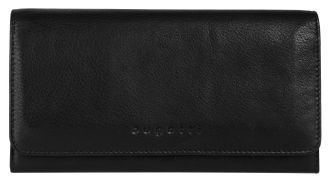 Bugatti Geldb&ouml;rse BUGATTI CLIFF, Damen, schwarz, Leder, leicht gl&auml;nzend, unifarben, Kleinlederwaren Geldb&ouml;rse, echt Leder