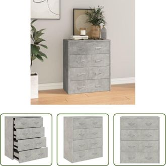 vidaXL vidaXL Credenza con maniglie - Credenza con 4 Cassetti 60x30,5x71 cm Grigio cemento