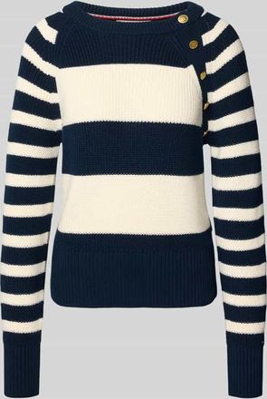 Tommy Hilfiger Regular Fit Strickpullover aus reiner Baumwolle in Marine, Gr&ouml;&szlig;e XL