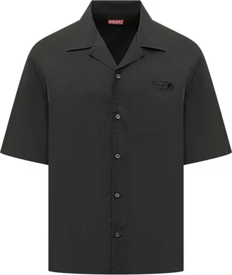 Diesel Black Regular Solid Shirt