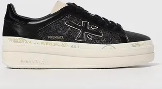 Premiata Womens Claudia Glitter Platform Sneaker In Black