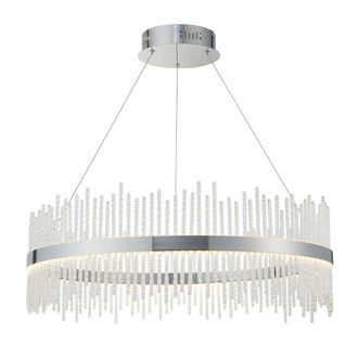 Netlighting Trapani Pendant Ceiling Light Chrome Plate Clear Glass in Silver