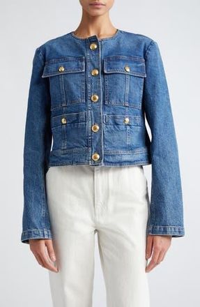 A.L.C. Cleo Crop Denim Jacket in Medium Wash at Nordstrom Rack, Size 2