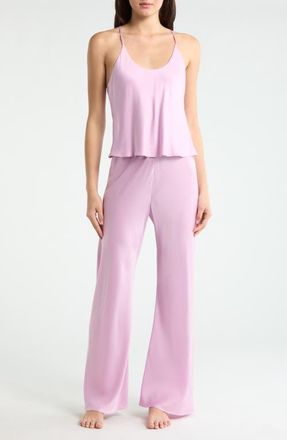 Lunya Washable Silk Bias Cut Cami Pajamas in Lilac Bloom at Nordstrom, Size X-Large