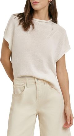 Favorite Daughter The Stevie Short Sleeve Linen Sweater in Off White at Nordstrom, Size X-Small