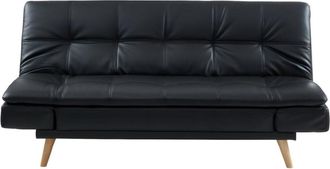 VENTE-UNIQUE.COM Sofá cama piel sintética 3 plazas negro 185x94cm