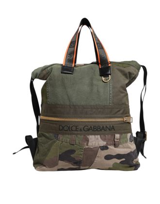 Dolce & Gabbana Militairgroene Patchwork Rugzak