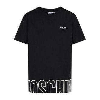 Moschino T-Shirts, male, Black, Size: 2XL Logo T-Shirt