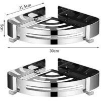 OEM Juego De 2 Estantes De Ba&ntilde;o De Acero Inoxidable Plateados, Sin Necesidad De Taladrar, Para Ducha O Como Mueble De Almacenamiento - Crezuo