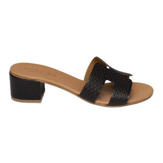 Vincent Vega Vincent Vega, Schoenen, Dames, Zwart, 41 EU, Leer, P406 Heeled Mules