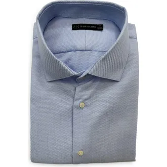 JB Britches Trim Fit Dress Shirt in Blue at Nordstrom, Size 17 - 32