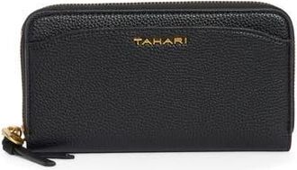Elie Tahari Barclay Faux Leather Zip Around Continental Wallet in Black at Nordstrom Rack