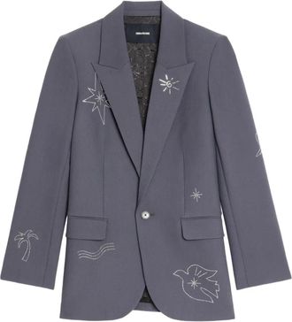 Zadig&Voltaire Verfraaide blazer - Grijs